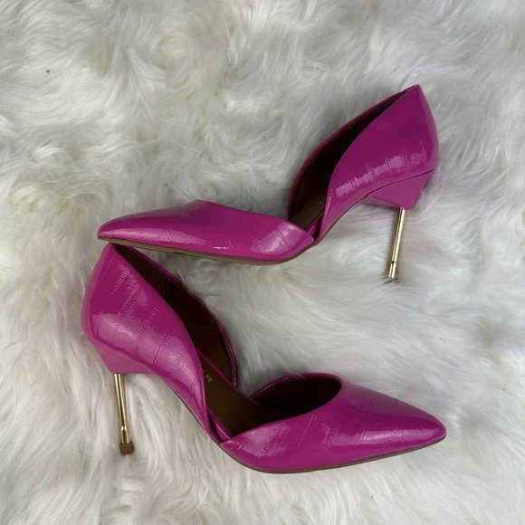 Kurt Geiger Bond 90 D'orsay Pumps in Bright Pink - Picture 3 of 6
